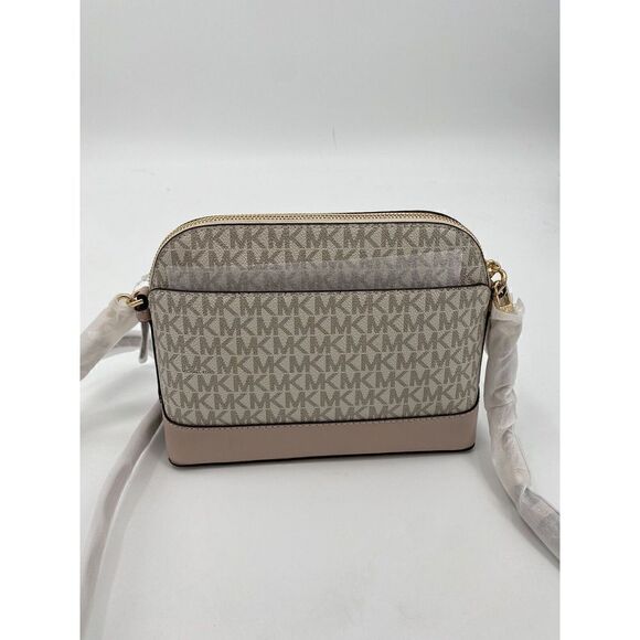 Michael Kors Greenwich Jet Set Charm Dome Crossbody Bag Vanilla White Soft Pink - Picture 6 of 8